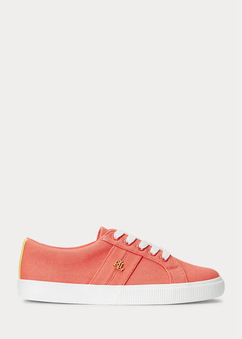 Trampki Lauren Damska Pomarańczowe Janson Ii Canvas 962705-IMX
